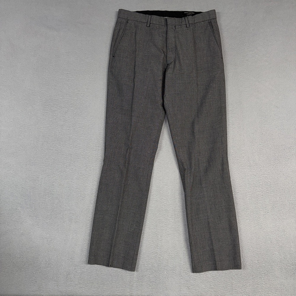 Banana Republic Pants Mens 32x32 Gray Traveler Tailored Slim Fit Polyester Blend